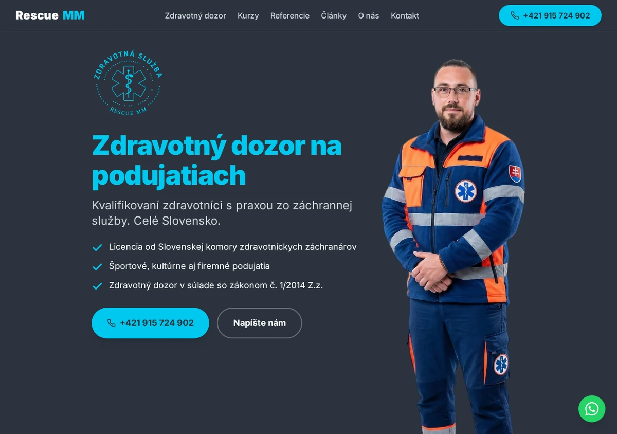 Screenshot webu Rescue MM